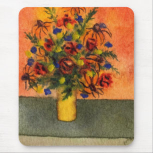 Alfombrilla De Ratón Mousepad floral "Yellow Vase"