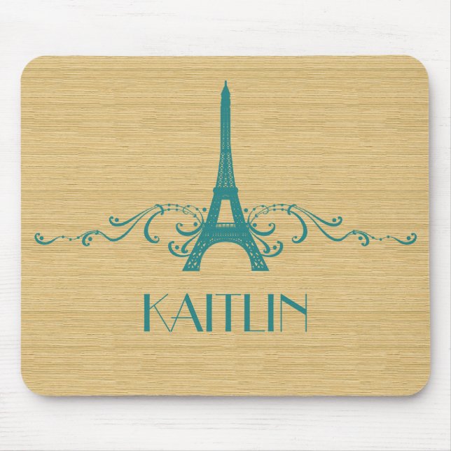 Alfombrilla De Ratón Mousepad floreciente francés verde azulado (Frente)