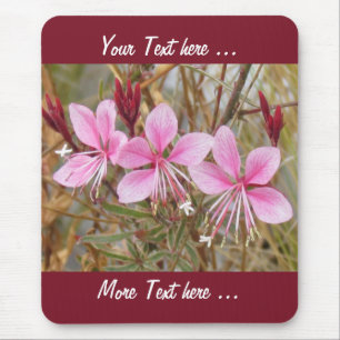 Alfombrilla De Ratón Mousepad - Flores rosas con texto
