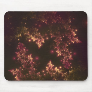 Alfombrilla De Ratón Mousepad Fractal deja el brillo rojo
