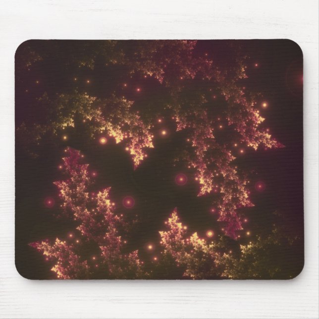 Alfombrilla De Ratón Mousepad Fractal deja el brillo rojo (Frente)