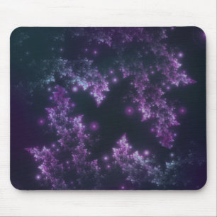Alfombrilla De Ratón Mousepad Fractal deja un resplandor violeta