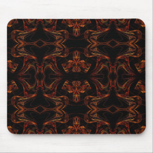 Alfombrilla De Ratón Mousepad fractal negro y naranja