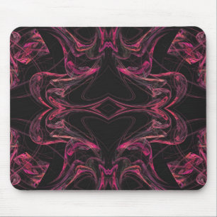 Alfombrilla De Ratón Mousepad fractal negro y rosa