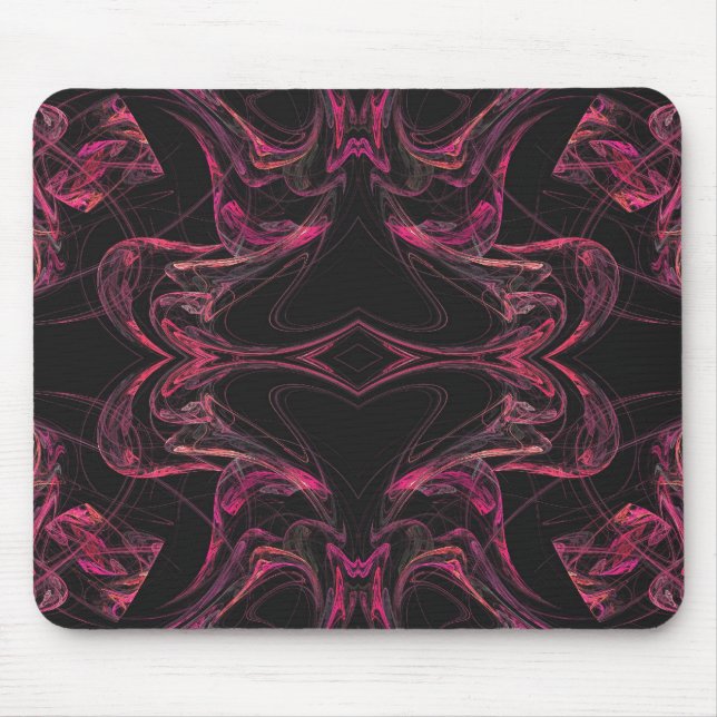 Alfombrilla De Ratón Mousepad fractal negro y rosa (Frente)