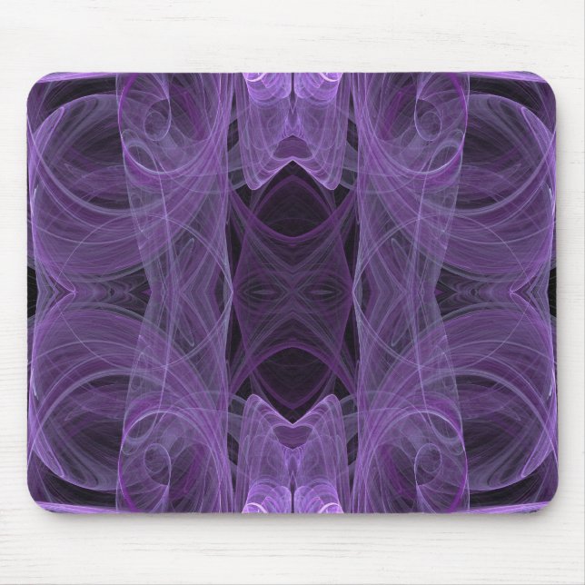 Alfombrilla De Ratón Mousepad fractal púrpura y negro (Frente)