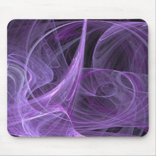 Alfombrilla De Ratón Mousepad fractal púrpura y negro