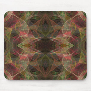 Alfombrilla De Ratón Mousepad fractal rosa, verde y negro