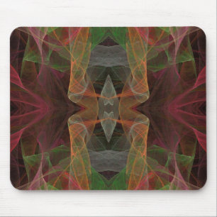 Alfombrilla De Ratón Mousepad fractal rosa, verde y negro