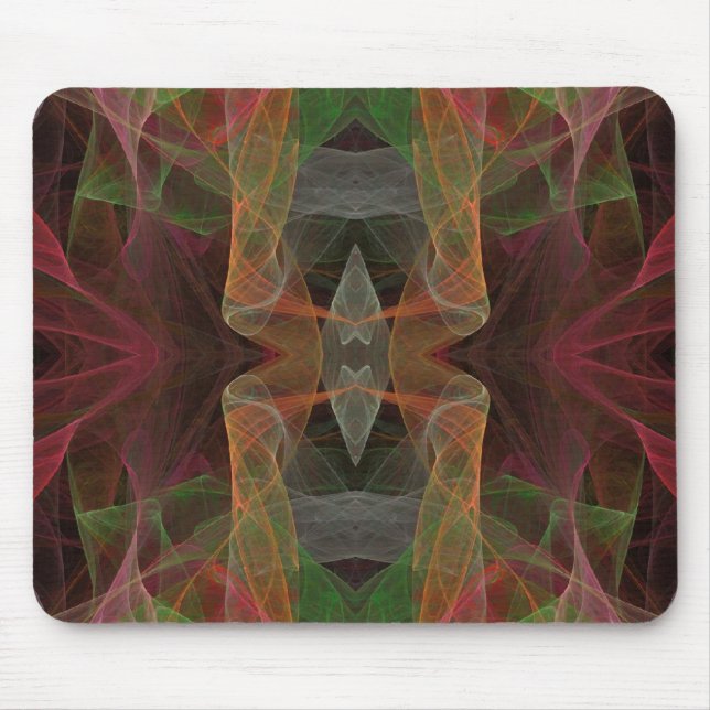 Alfombrilla De Ratón Mousepad fractal rosa, verde y negro (Frente)