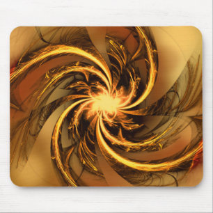Alfombrilla De Ratón Mousepad Fractal Twisted Glow Amarillo