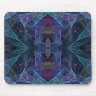 Alfombrilla De Ratón Mousepad Fractal Verde, Azul y Negro