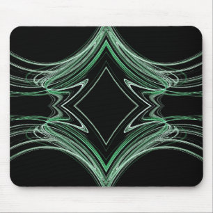Alfombrilla De Ratón Mousepad Fractal Verde y Negro