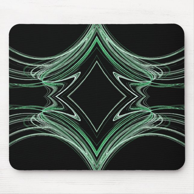 Alfombrilla De Ratón Mousepad Fractal Verde y Negro (Frente)