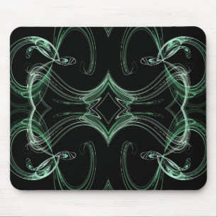 Alfombrilla De Ratón Mousepad Fractal Verde y Negro