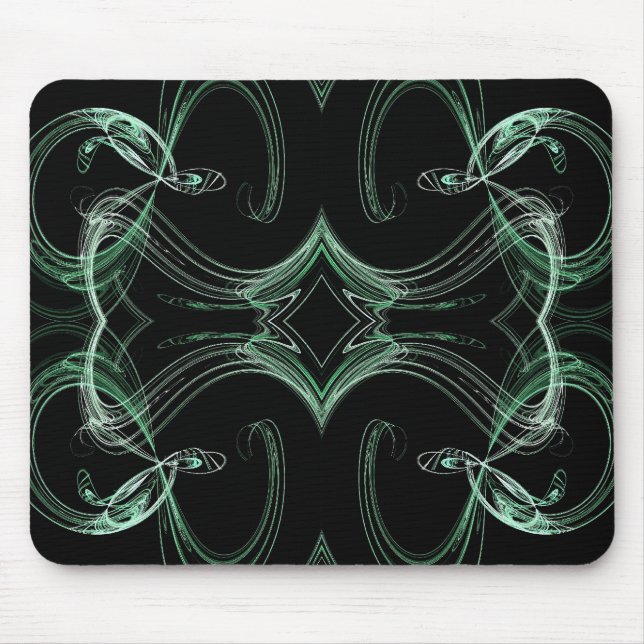 Alfombrilla De Ratón Mousepad Fractal Verde y Negro (Frente)