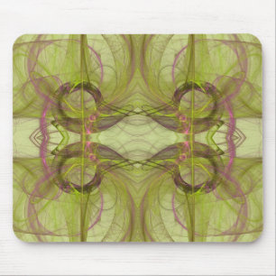 Alfombrilla De Ratón Mousepad Fractal Verde y Rosa