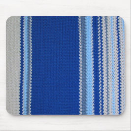 Alfombrilla De Ratón Mousepad - franjas azules en Crochet