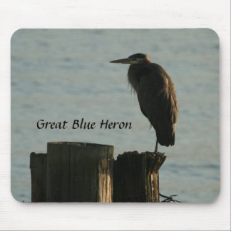 Alfombrilla De Ratón Mousepad: Garza de gran azul