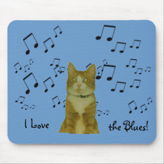 Alfombrilla De Ratón Mousepad - Gato azul