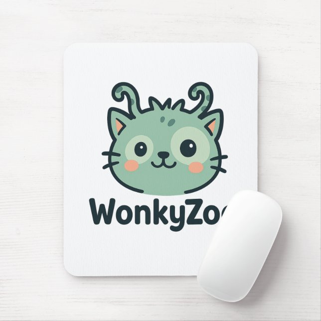 Alfombrilla De Ratón Mousepad Gato del Zoológico de Wonky | Gracioso ac (Con ratón)