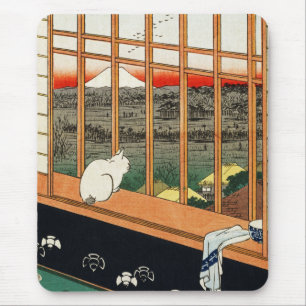 Alfombrilla De Ratón Mousepad: Gato en ventana por el 歌川広重 de H