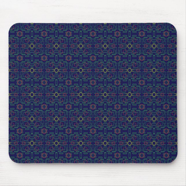 Alfombrilla De Ratón Mousepad geométrico azul oscuro (Frente)