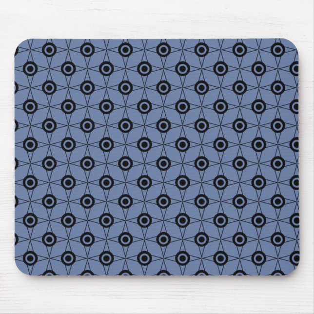 Alfombrilla De Ratón Mousepad geométrico de funk retro, azul suave (Frente)