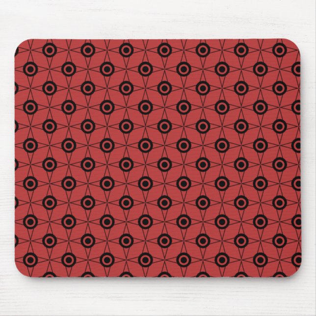 Alfombrilla De Ratón Mousepad geométrico de funk retro, rojo (Frente)