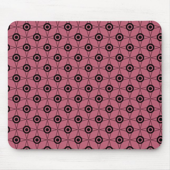 Alfombrilla De Ratón Mousepad geométrico de funk retro, rosa (Frente)