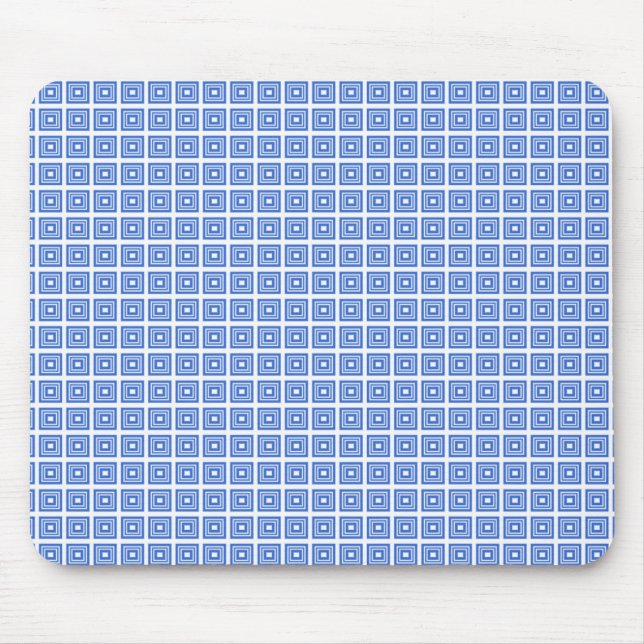 Alfombrilla De Ratón Mousepad geométrico retro, azul real (Frente)