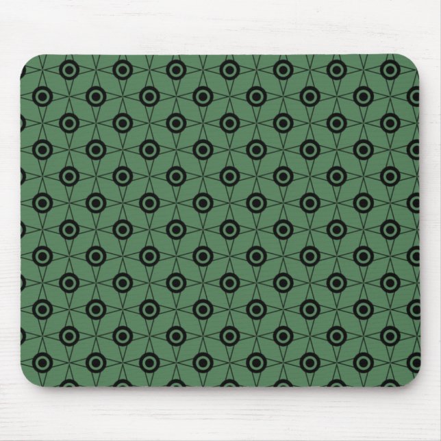 Alfombrilla De Ratón Mousepad Geométrico Retro Funk, Verde Clover (Frente)