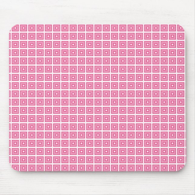 Alfombrilla De Ratón Mousepad geométrico retro, rosa (Frente)