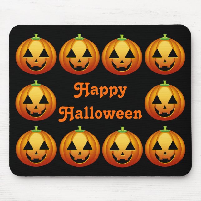 Alfombrilla De Ratón Mousepad Happy Halloween Pumpkins (Frente)