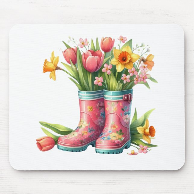 Alfombrilla De Ratón Mousepad-Hello Spring Floral Mouse Pad (Frente)