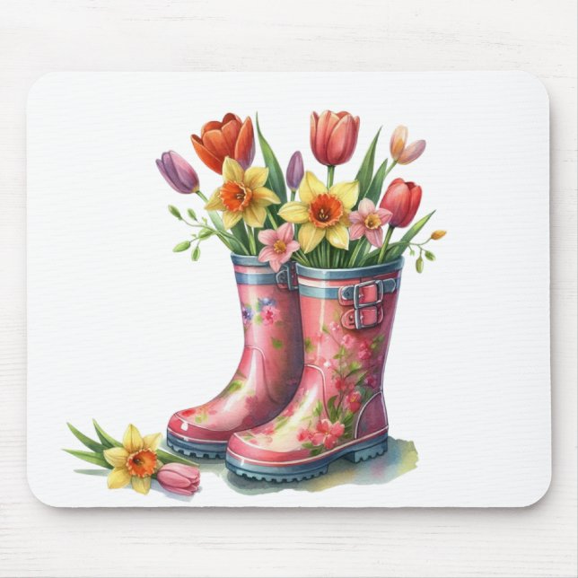 Alfombrilla De Ratón Mousepad-Hello Spring Floral Mouse Pad (Frente)