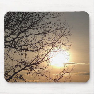 Alfombrilla De Ratón Mousepad hermosa puesta de sol con branchs