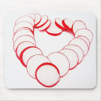 Alfombrilla De Ratón Mousepad Herz aus Radieschenscheiben