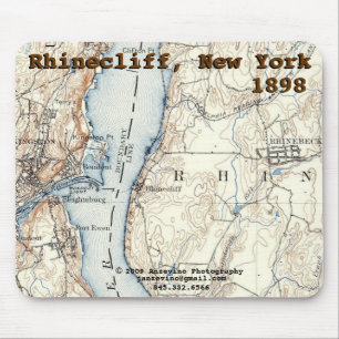 Alfombrilla De Ratón Mousepad histórico del mapa de Rhinecliff
