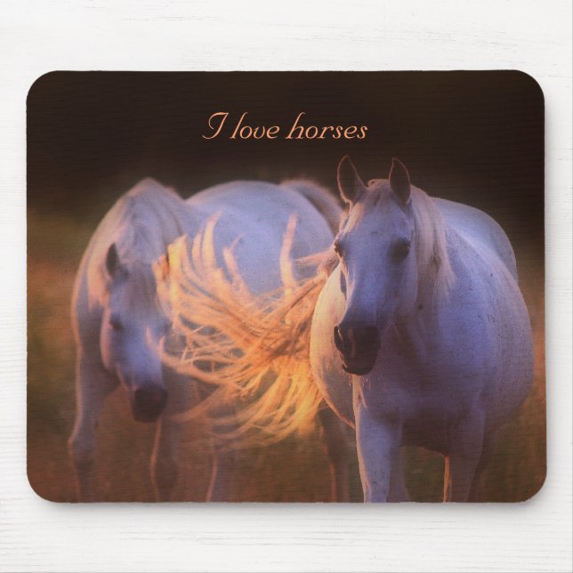 Alfombrilla De Ratón Mousepad - i love horses (Frente)