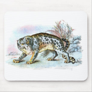 Alfombrilla De Ratón Mousepad Ilustracion de leopardo de la nieve