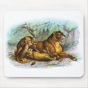 Alfombrilla De Ratón Mousepad Ilustracion De Lionesa Y Cubs