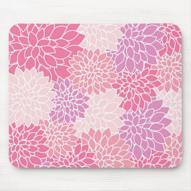 Alfombrilla De Ratón Mousepad impreso con flores rosas (Frente)