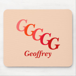 Alfombrilla De Ratón Mousepad - Inicial escalonado y nombre en rojo