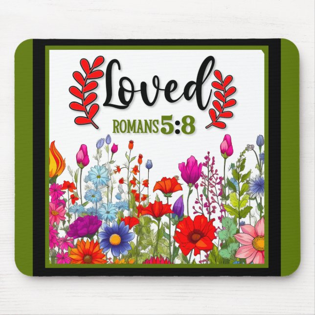 Alfombrilla De Ratón Mousepad Inspirador floral retro (Frente)