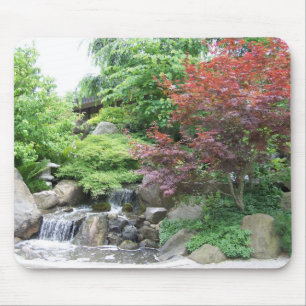 Alfombrilla De Ratón Mousepad japonés de la cascada del jardín