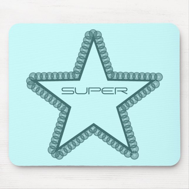 Alfombrilla De Ratón Mousepad, la gran superestrella, Verde azulada (Frente)