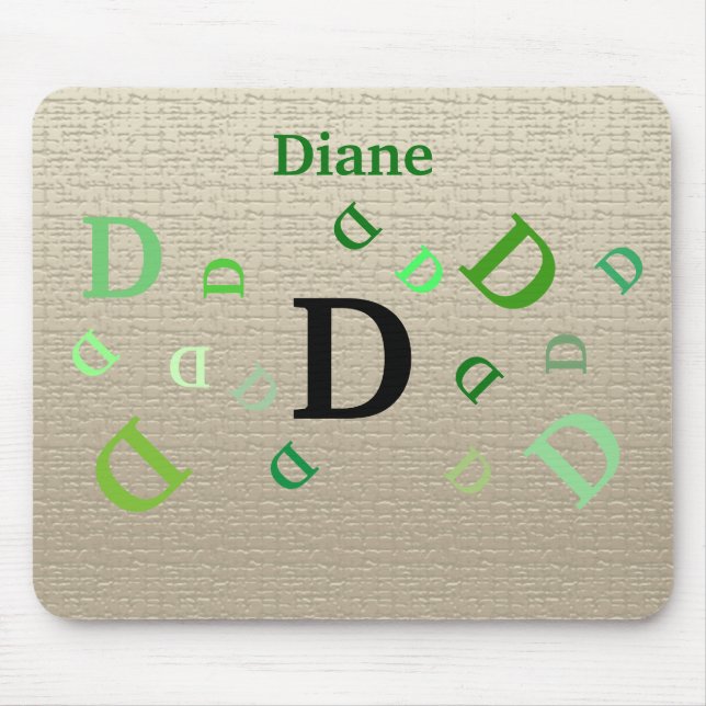 Alfombrilla De Ratón Mousepad - Letras con nombre en verde (Frente)