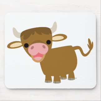 Alfombrilla De Ratón Mousepad lindo del buey del dibujo animado