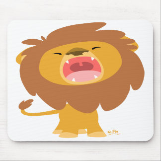 Alfombrilla De Ratón Mousepad lindo del león del rugido del dibujo